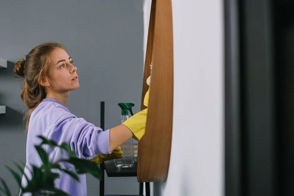Spacious and contemporary office interior with glass partitions, stylish furniture, and vibrant wall art.